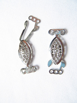 Замок "Zlatka" для 3-х нитей "рыбка" цвет под серебро DC-025 №02