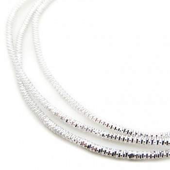 Канитель (трунцал) мягкая, фигурная KAN/MN1-01  глянец, белое серебро