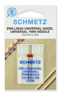 Иглы стандартные двойные 130/705H ZWI № 90/3.0, 1 шт. Schmetz 0702324