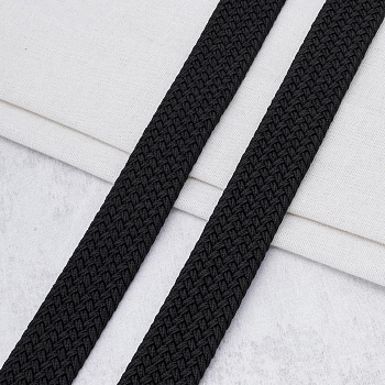 3Al296 Стропа ременная плетеная эластичная (30% латекс, 70% полиэстер) 34мм*22,86м (01 чёрный)