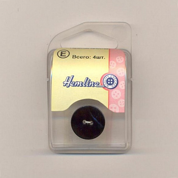 Пуговица Hemline "Shell", 17 мм, черный