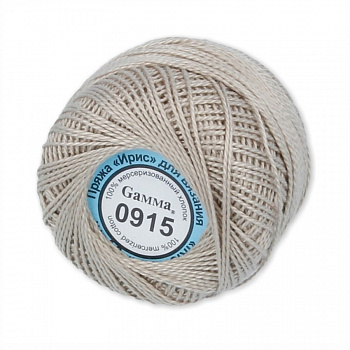 Пряжа "Gamma" Ирис 100% хлопок 10 х 10 г  (0915, серо-бежевый)