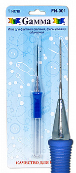 Игла для фелтинга стальная «Gamma» FN-001 с пластиковой ручкой, №36 грубые