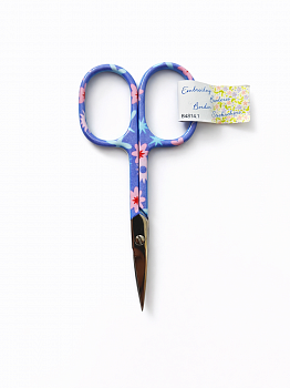 Ножницы для вышивания с цветочным принтом B4814.1, сиреневые 9,5 см