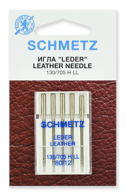 Иглы для кожи 130/705H LL № 80/12, 5 шт. Schmetz 0701188