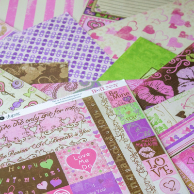 Набор коллекционной бумаги  для скрапбукинга Bo Bunny "Smoochable" 