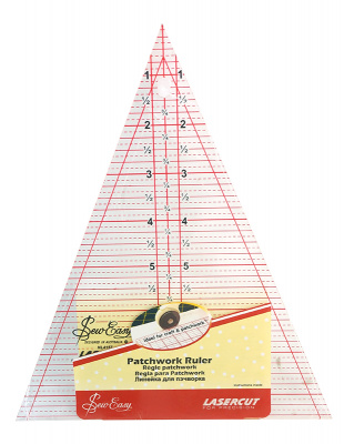 Линейка-треугольник "Hemline" с вершиной 45°, 8 1/2"Размер: 21,59 х 17,78 см