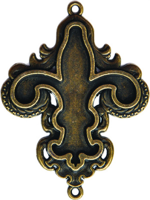 Заготовки для украшений «Fleur Bezel-Large-Bronze» (Бронза)