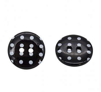 Пуговицы в тубе Q7D26-FSS Горошек 28L,(990 черно-белый) 24 шт.