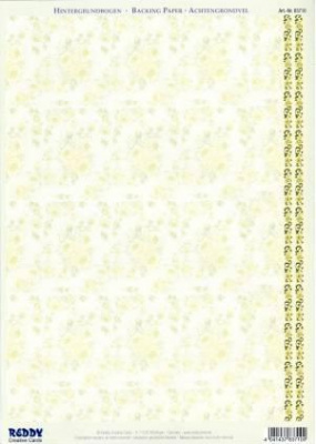 Фон бумажный для аппликаций  210х297мм ,Желтые розы