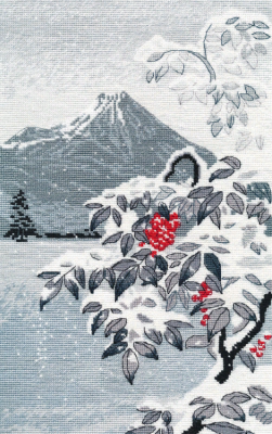 Набор для вышивания «Овен» 1398 Зимний пейзаж с рябиной,20*33 см