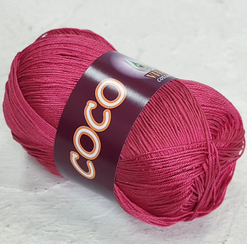 Коко (VITA Cotton), пряжа для ручного вязания (106, малиновый)