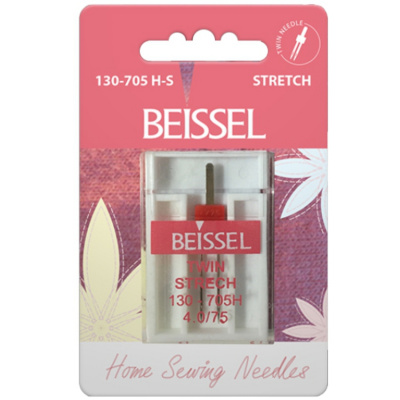 Игла д/быт.швейных машин Двойная д/эласт.(Twin Stretch),1шт, 4.0/75 130-705 H-S ZWI/блистер, BEISSEL