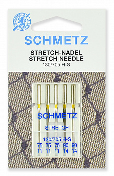 Иглы стрейч 130/705H-S № 75(3), 90(2) 5 шт. Schmetz 0701470