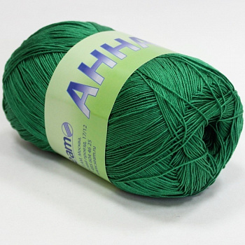 Анна 16, пряжа для ручного вязания 100г/530м (360 зеленый)