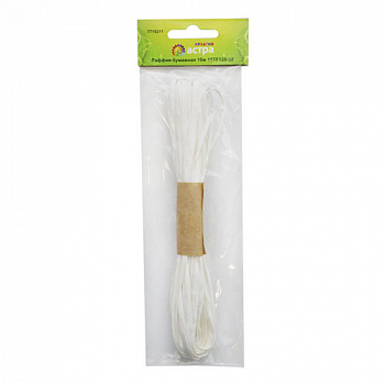 Раффия бумажная АСТРА КРЕАТИВ 15TF128-10 , моток 10 м (01 белый)