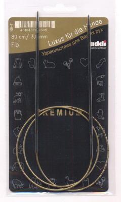 Спицы круговые супергладкие, никель, ADDI 105-7, 80 см, №3.0