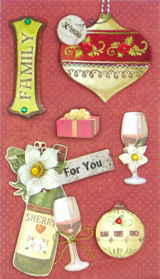 Декоративные 3D наклейки "Рукоделие" СР-19(SP-12058) Рождество