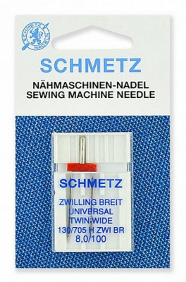 Иглы стандартные двойные Schmetz 130/705H ZWI BR № 100/8.0, 1 шт.