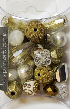 Набор декоративных бусин "Inspirations" 7066 Белое золото