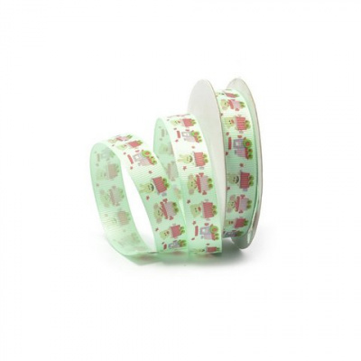 Лента декоративная арт.TBY.ЛРР.ТХ- 19,1 репсовая  шир.1,5см цв. салат.  уп.9,14м