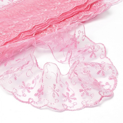 Кружево капрон арт.TBY.30011 шир.65 мм/13,70 м, №004 розовый