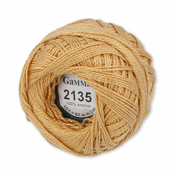 Пряжа "Gamma" Ирис 100% хлопок 10 х 10 г  (2135, золотисто-коричневый)