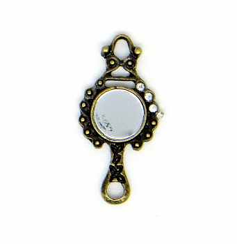 Металлические шармы "Рукоделие" MPR016 Зеркальце, 24х11мм