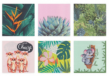 Салфетки бумажные "Love2art" ассорти  SDP №0221-14 33 x 33 6 шт. "Экзотика"