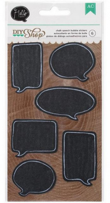 Стикеры  "American Crafts"AC DIY Shop 366634 «Chalkboard Speech Bubbles» 6шт