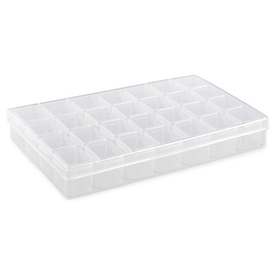 Органайзер пластиковый"Gamma" ОМ-028 для бисера с ячейками 28 шт. 10,6х17,5х2,6 см
