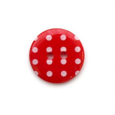 Пуговицы в тубе, Q7D26-FSS  Горошек 36L (329 красный) 36 шт.