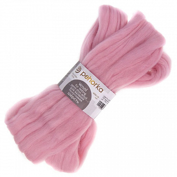 Шерсть для валяния 100% полутонкая шерсть, 50 г, №0125 камелия , упак (10шт.)