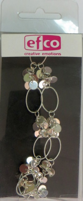 Цепь для создания украшений "Овалы с монетками", цвет серебристый ,25см,1шт.