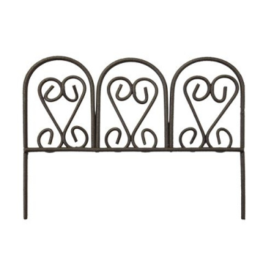 Ажурный забор "Астра" КВ3341 миниатюра металл., 8*3,5*6 см, корич.