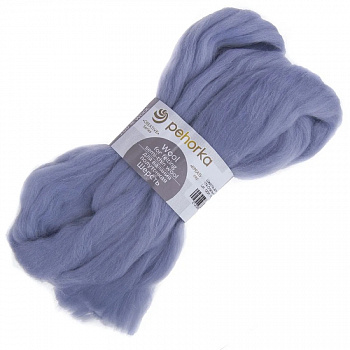 Шерсть для валяния 100% полутонкая шерсть, 50 г, №0174 стальной , упак (10шт.)