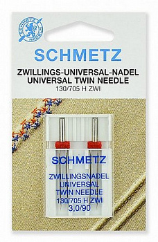 Иглы стандартные двойные Schmetz 130/705H ZWI № 90/3.0, 2шт