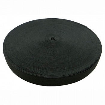 Резинка вязаная, ширина 25мм, длина 40м, черная, RV2540C