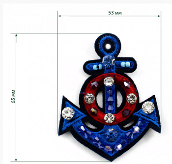 Украшение текстильное LA28/1  53 x 65 мм. 1шт.