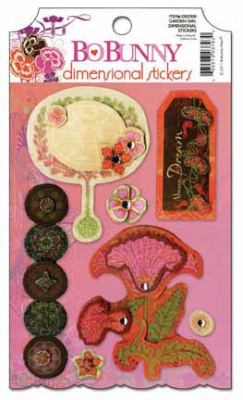 Стикеры - украшения для скрапбукинга  BoBunny "Garden Girl Dimensional" 