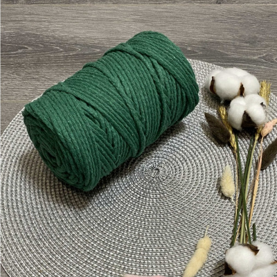 Шнур хлопковый 5 мм (темно зеленый) 50м