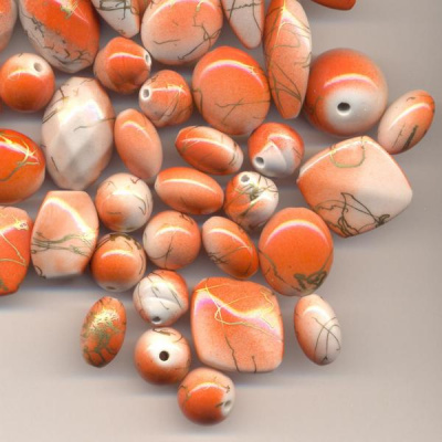 Бусы пластик с голографическим эффектом 225 г/упак ±10%, ассорти 026