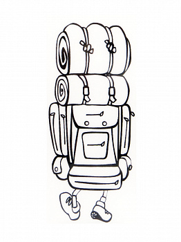 Резиновый штамп «Back Country Hiker», 3,5x8,2см