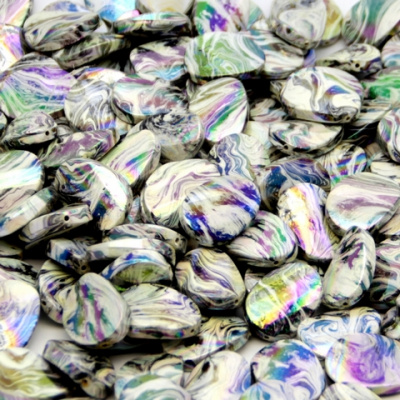 Бусы пластик с голографическим эффектом 500 г/упак ±10%, 20-30 мм, №030 (серый с цвет. вкраплением)