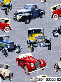 3851 Коллекция "Старинные авто" (60333-80, 100% хлопок, 110 см)