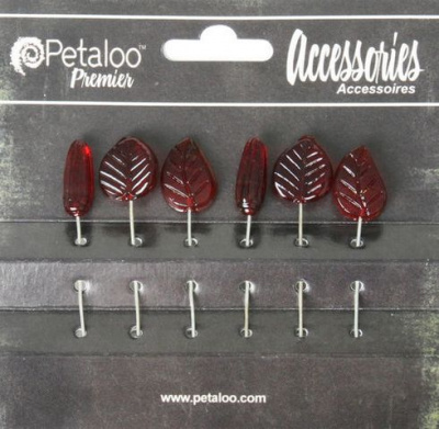 Шпильки декоративные "Petaloo" 1475-002 Glass Ornament Pins х 6 шт.-Red