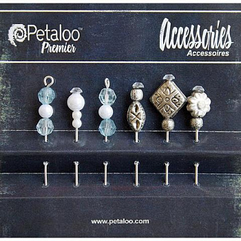 Шпильки декоративные "Petaloo" 1474-005 Bead Hat Pins х 6 шт.-Agua