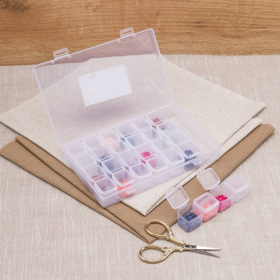 Контейнер пластиковый 28 баночек, 17,5*10,5*2,6 см. "Hobby&Pro" 29591