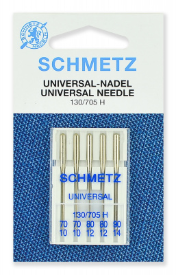 Иглы стандартные 130/705H № 70(2),80(2),90, 5 шт. Schmetz 0702008