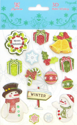 Наклейки 3D  "Рукоделие" X3D-16 Новый год